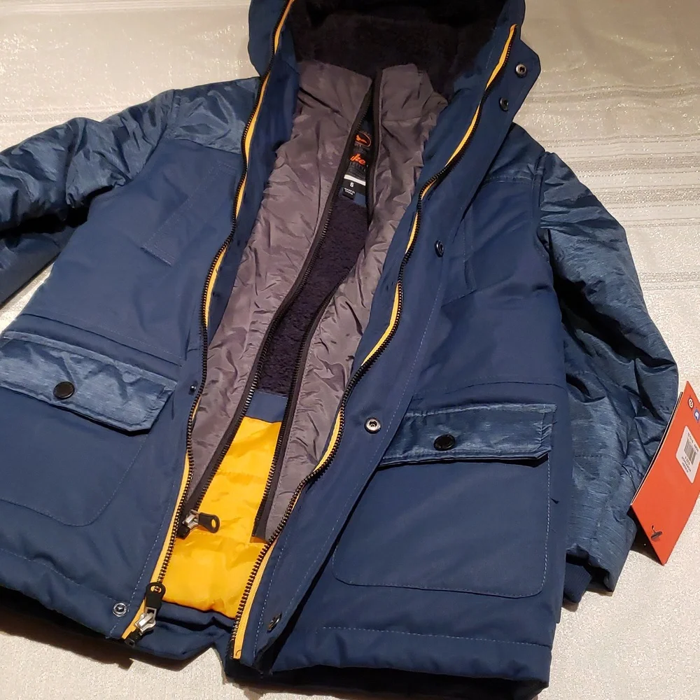 Hawke & Co. NEW Jacket Kids Reggie Hooded Tonal Vestee Parka (Little Boys)